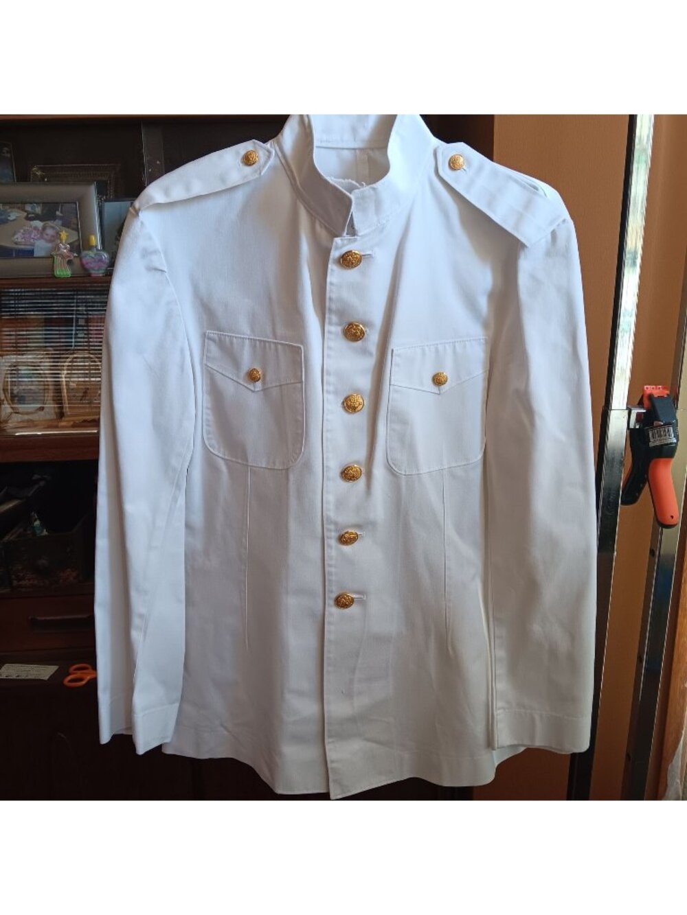 USMC White Dress Uniform Jacket Pants Set Brass Buttons West Point 42L 31x31